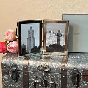 Restoration Hardware 4 x 6 Silver Double Hinged Picture Frame NEW